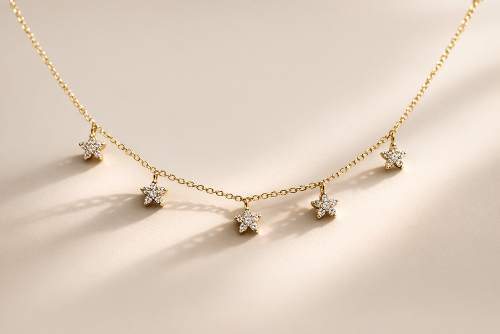 5 Star crystal pendant necklace