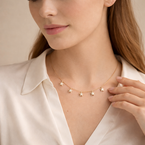 5 Star crystal pendant necklace