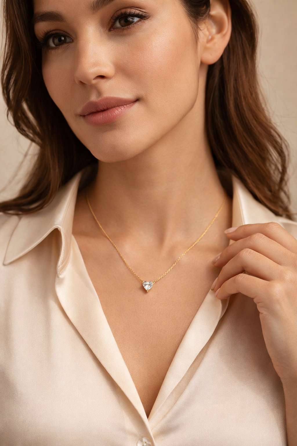 Gemstone Heart Shaped Pendant Necklace