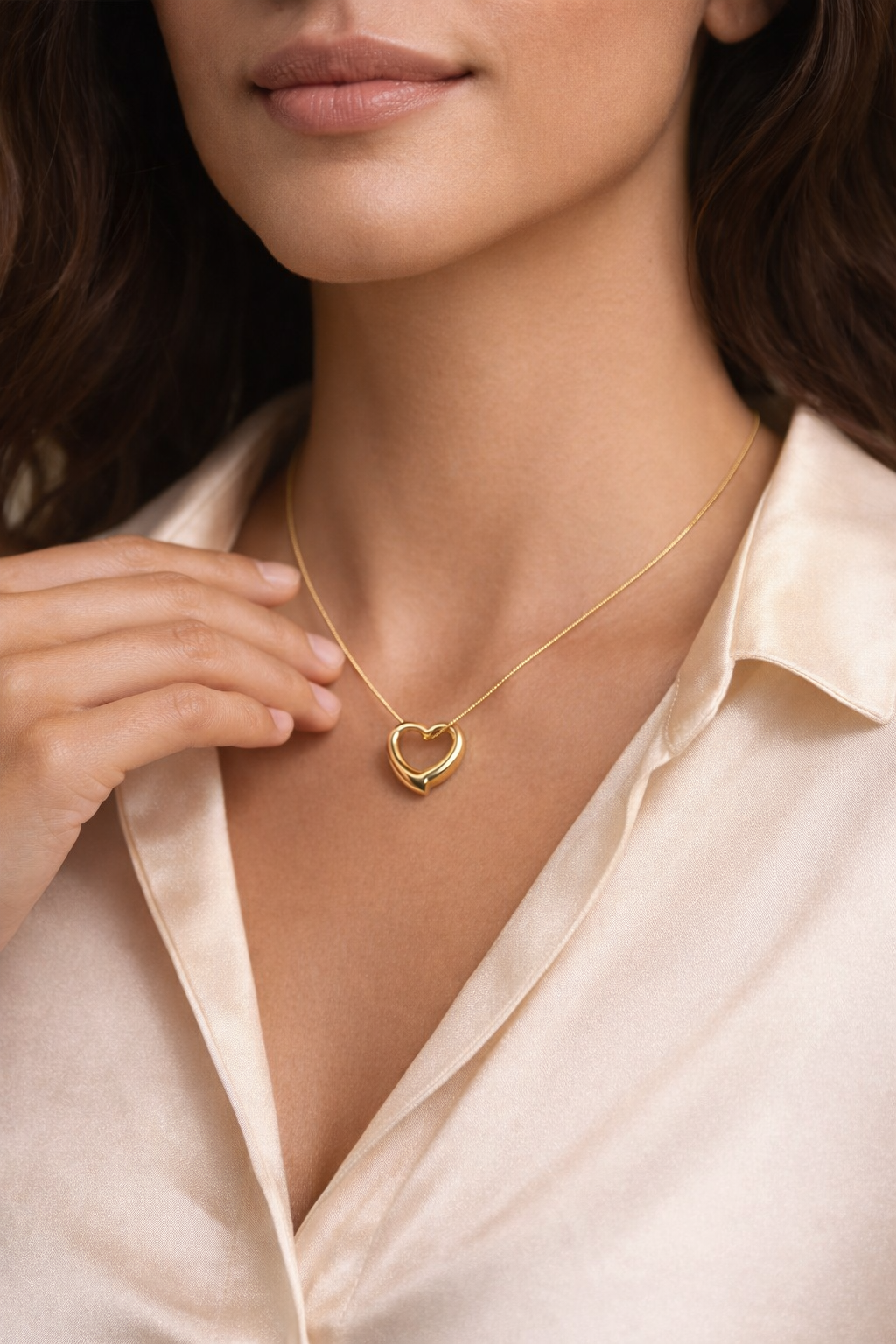 Open Heart Gold Necklace