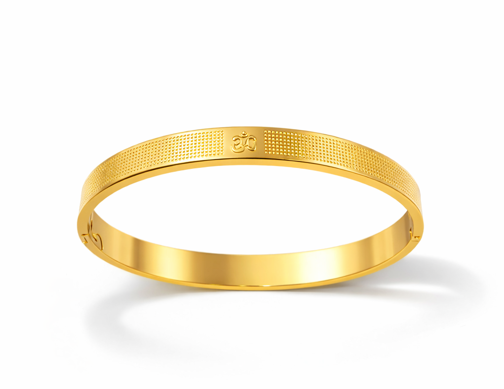 Divine Aura Om Gold Kada