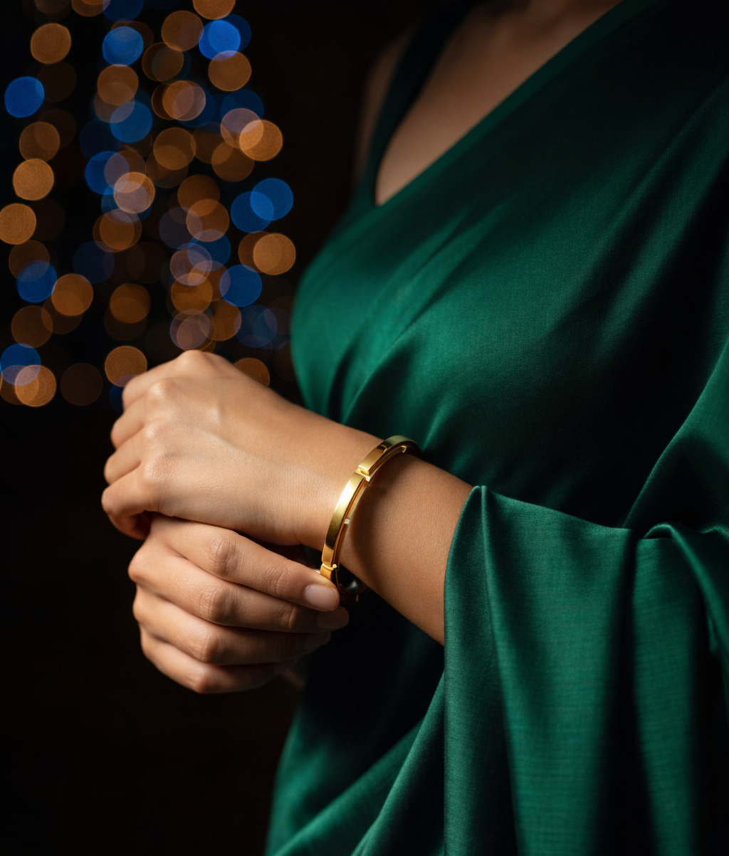 Architectural Arc Gold Cuff Bracelet