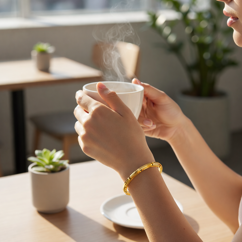 Architectural Arc Gold Cuff Bracelet