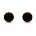 Noir Eclipse Rose Gold Stud Earrings