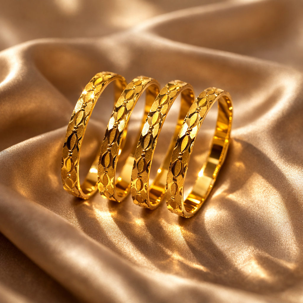 Imperial Emblem Gold Bangles