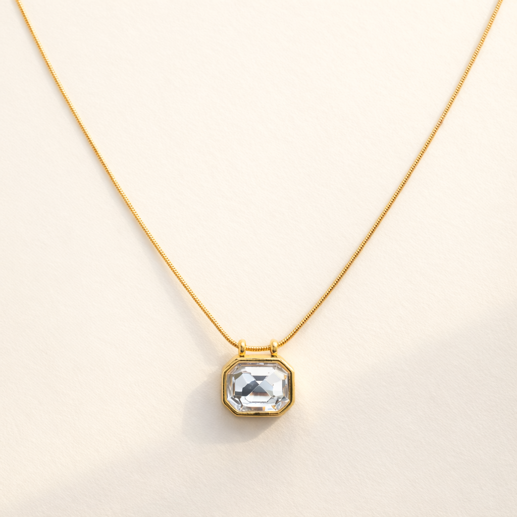 Veloura Crystal Frame Necklace