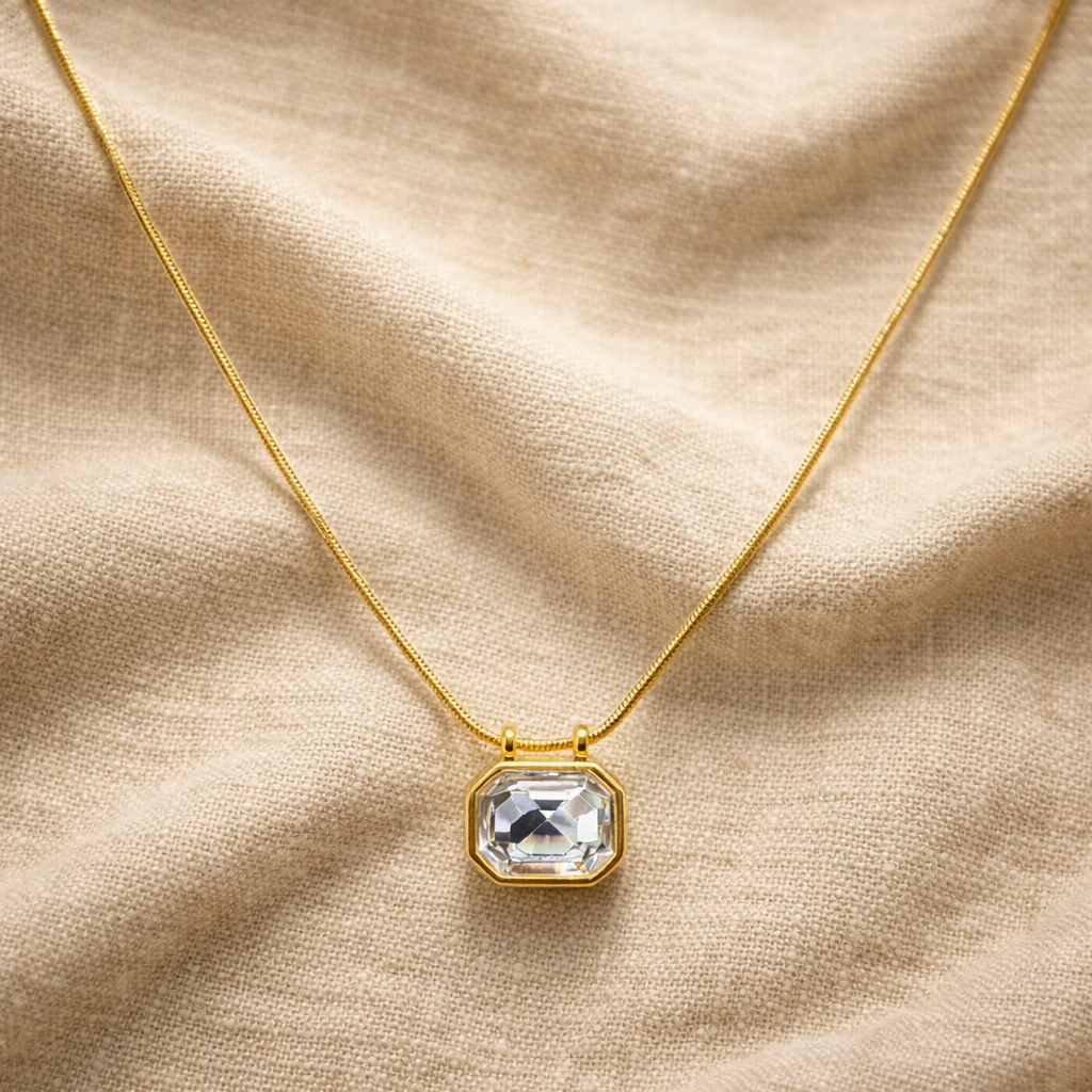Veloura Crystal Frame Necklace