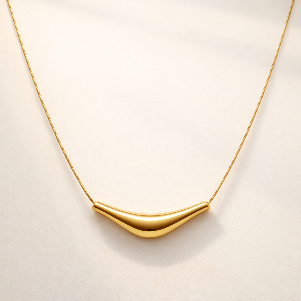 Luna Arc Golden Necklace
