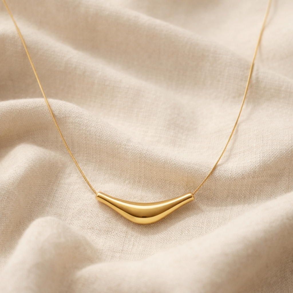 Luna Arc Golden Necklace