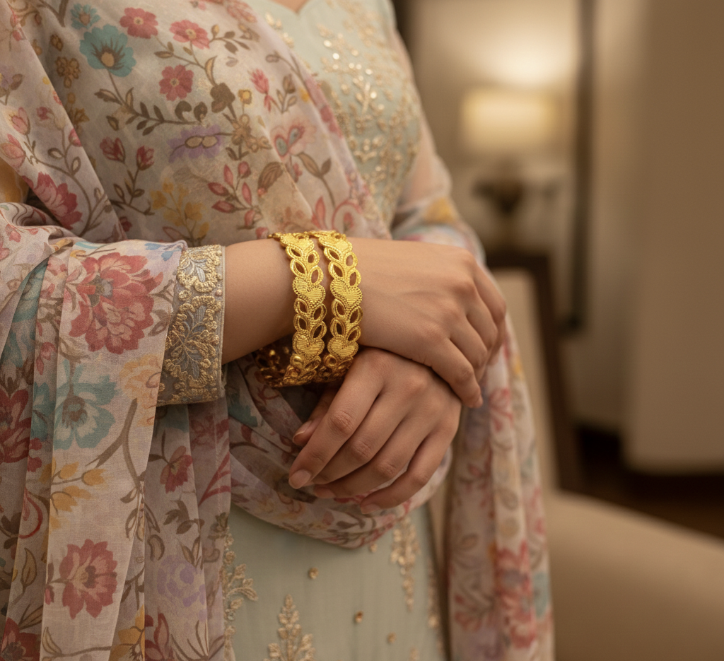 Aurelia Heartlink Gold Bangles