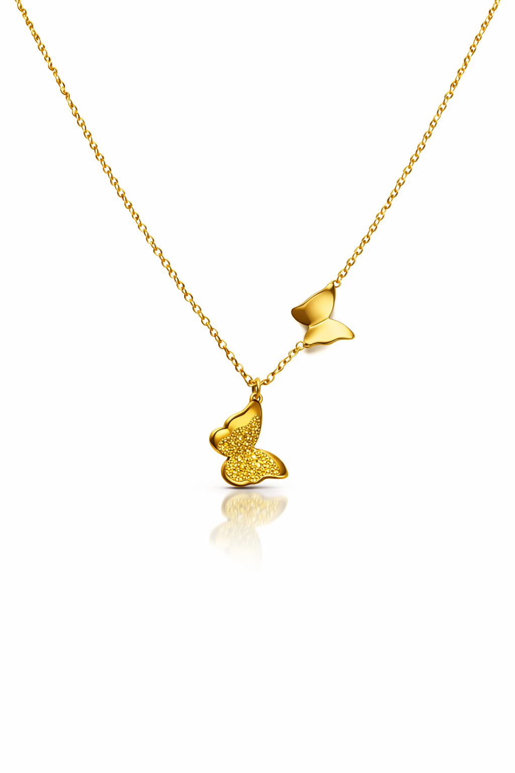 Twin Butterfly Gold Necklace