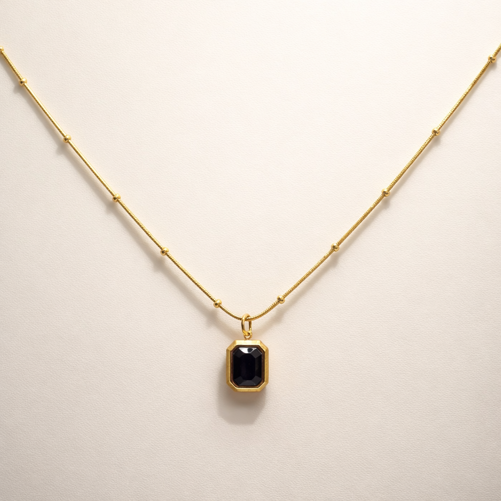 Noir Royale Gold Pendant Necklace
