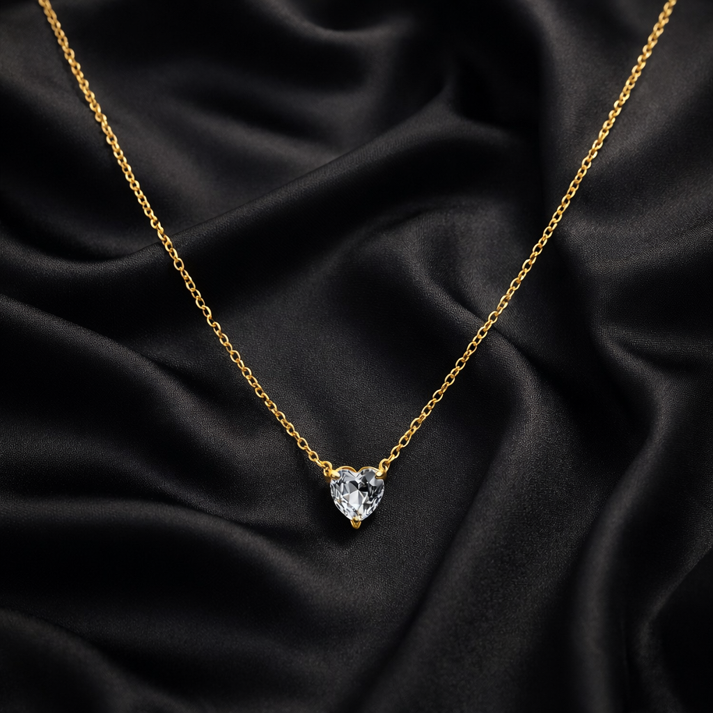 Gemstone Heart Shaped Pendant Necklace