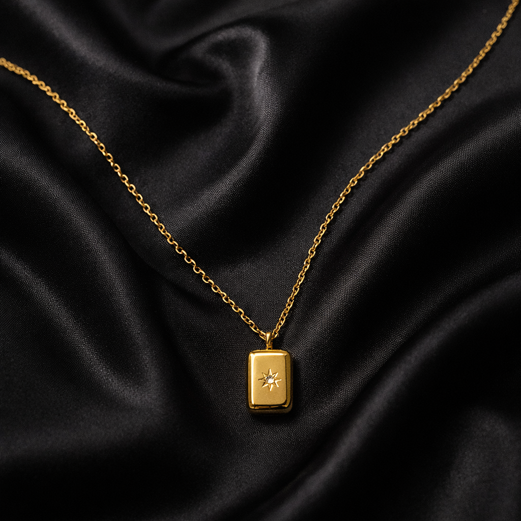 Gold Bar Pendant Necklace