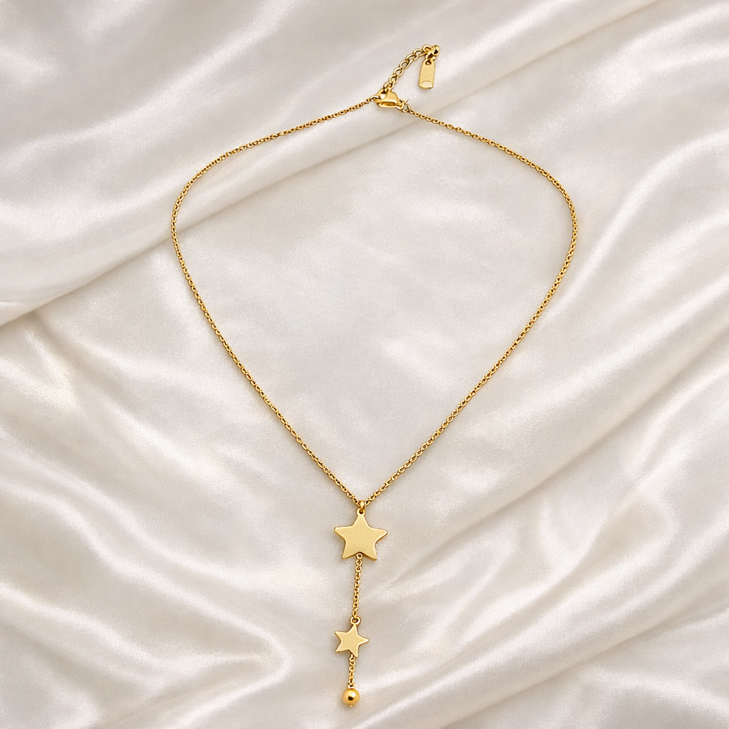 Two star pendent necklace