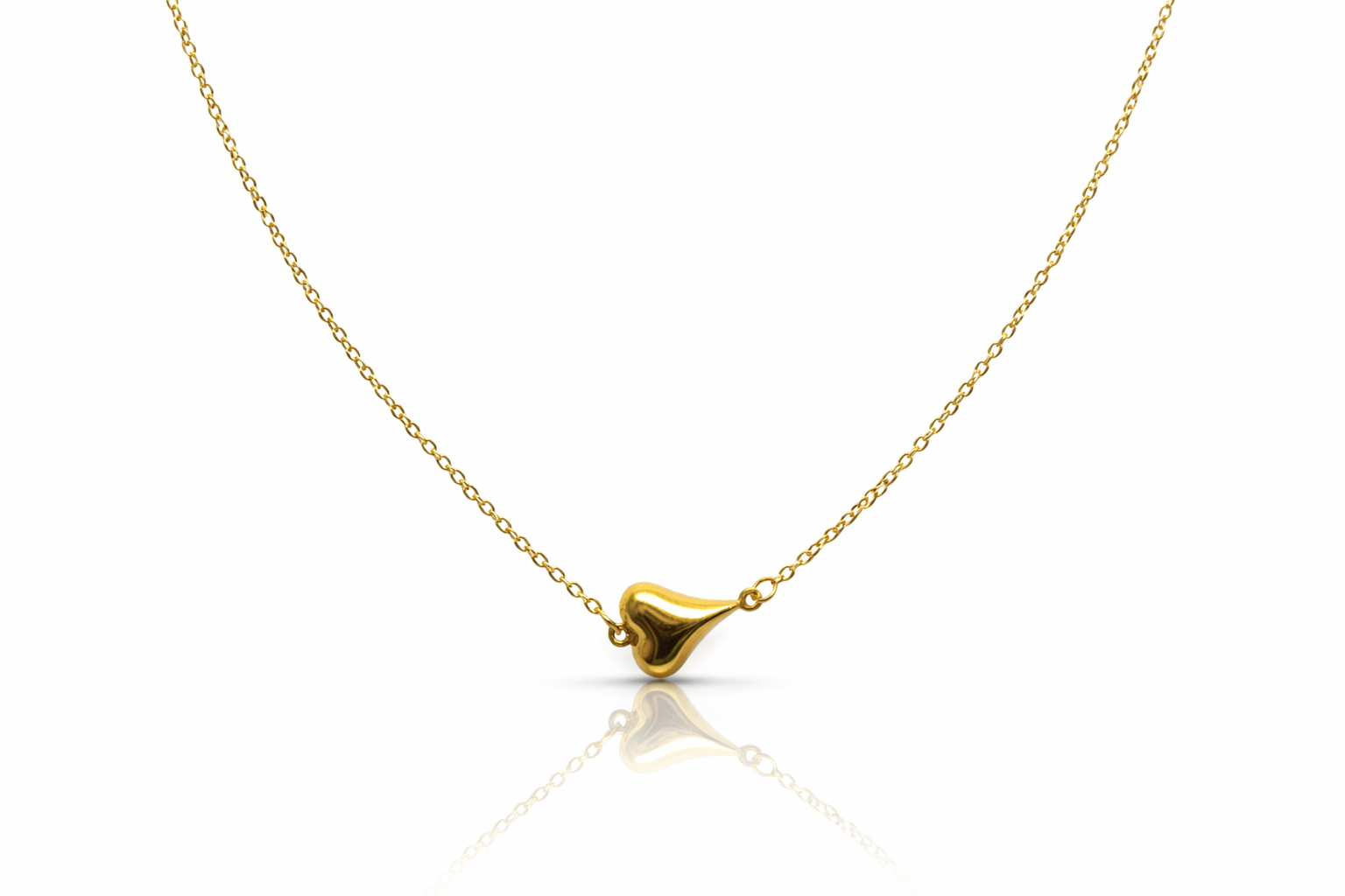 Sculpted Heart Gold Necklace