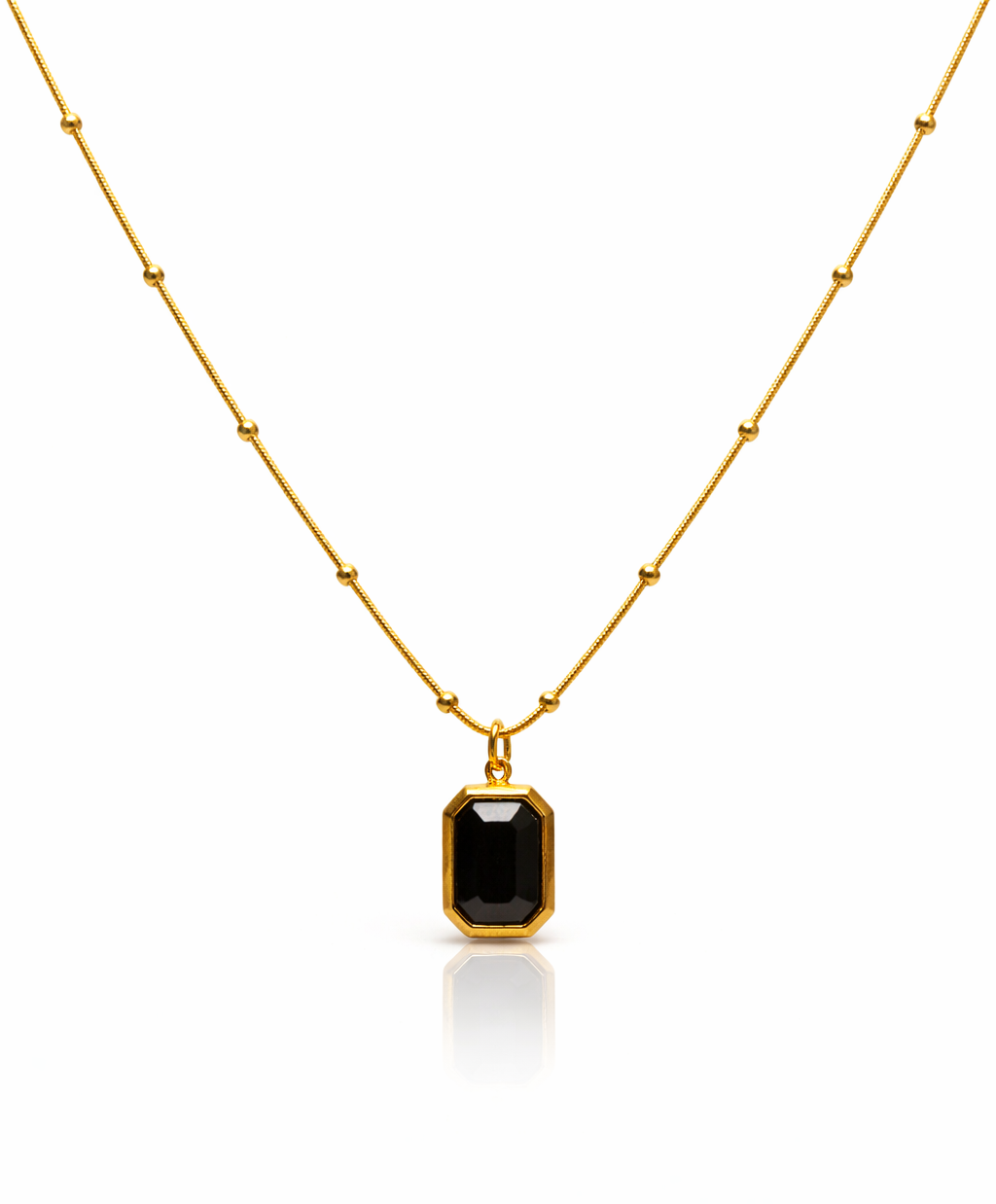 Noir Royale Gold Pendant Necklace