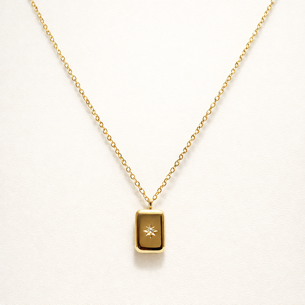 Gold Bar Pendant Necklace