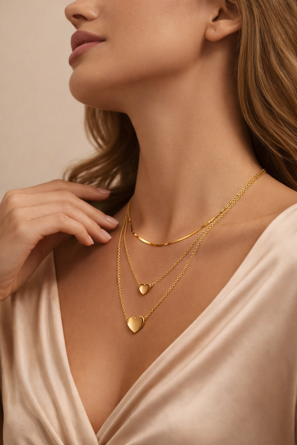 Aurora Twin Heart Luxe Necklace