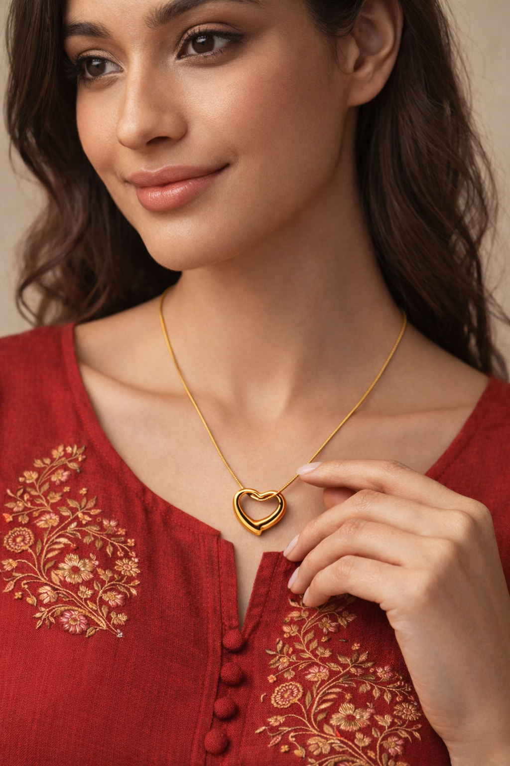 Open Heart Gold Necklace