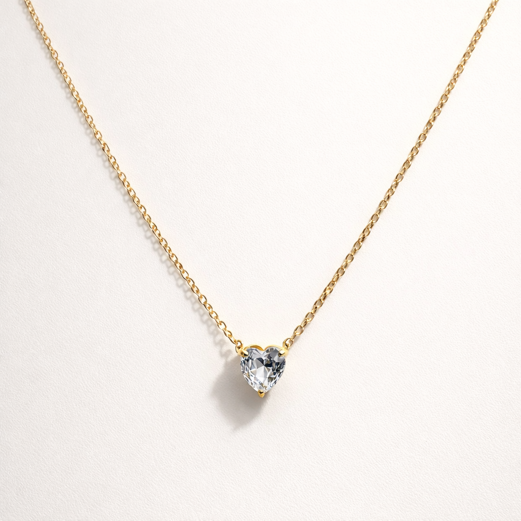 Gemstone Heart Shaped Pendant Necklace